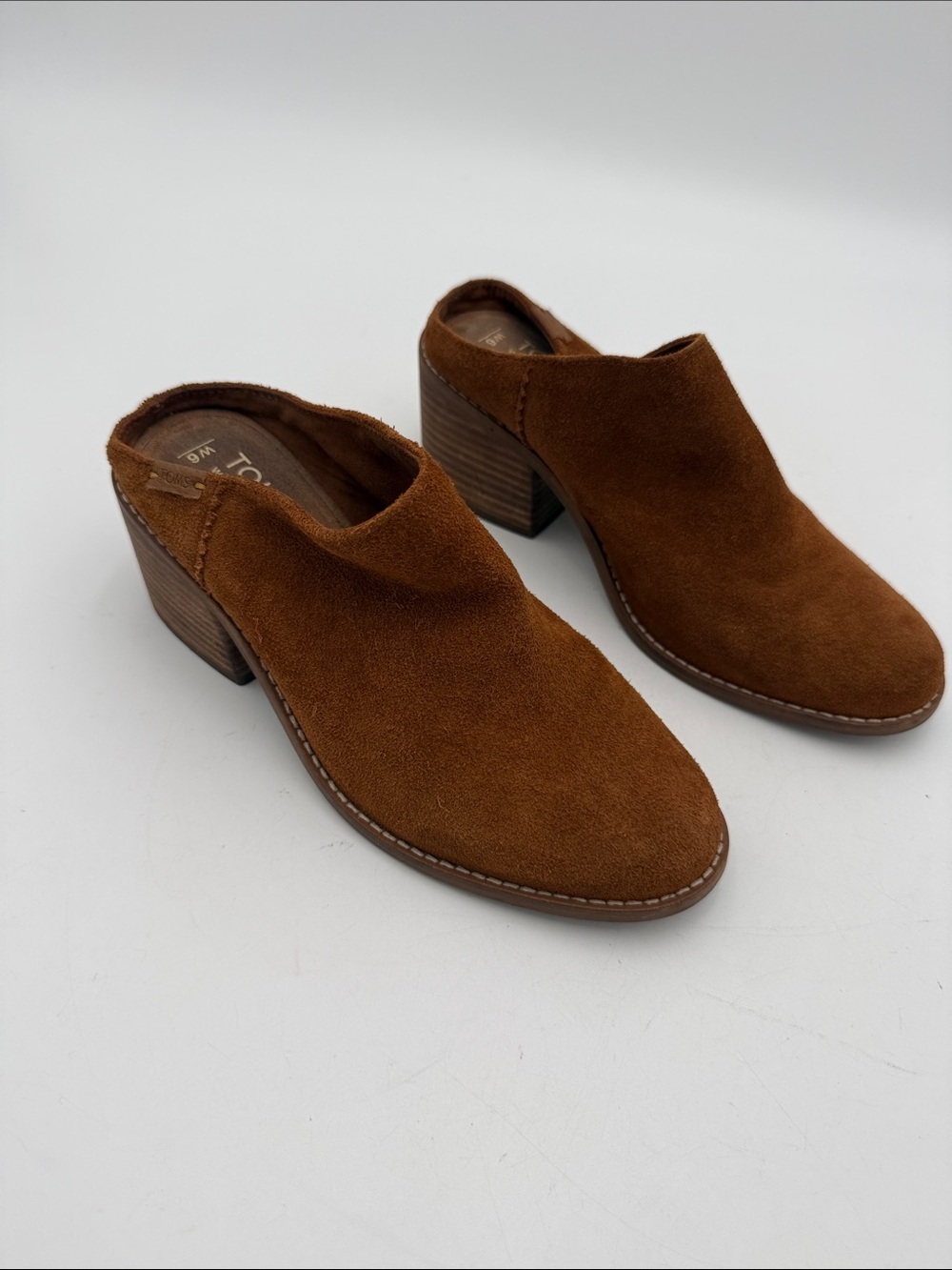 Toms Suede Slip-On Mules in Chestnut women 6 slip on casual office festival Y2K